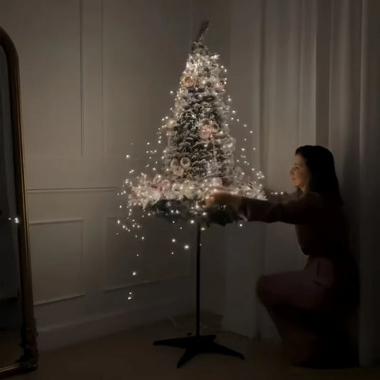 1.2m-2.1m Foldable Pre-Decorated Christmas Tree Pop-Up Festive Decoration Home Decor Portable Christmas Tree