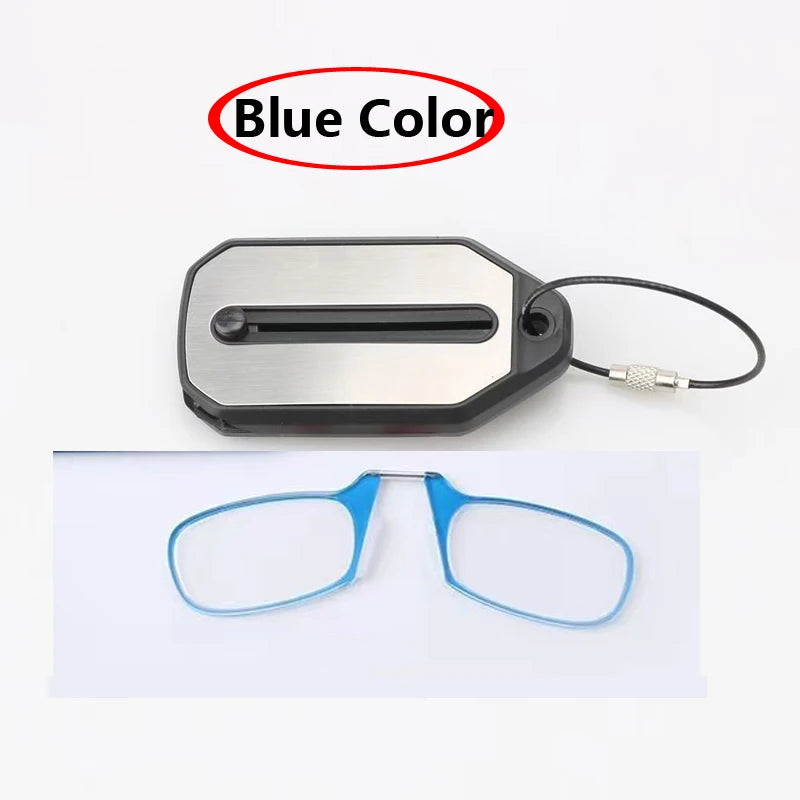 Nose Clip-on Reading Glasses Folding Legless Ultralight Keychain Glasses Men Women Mini Portable Presbyopic Glasses +1.0 To +4.0