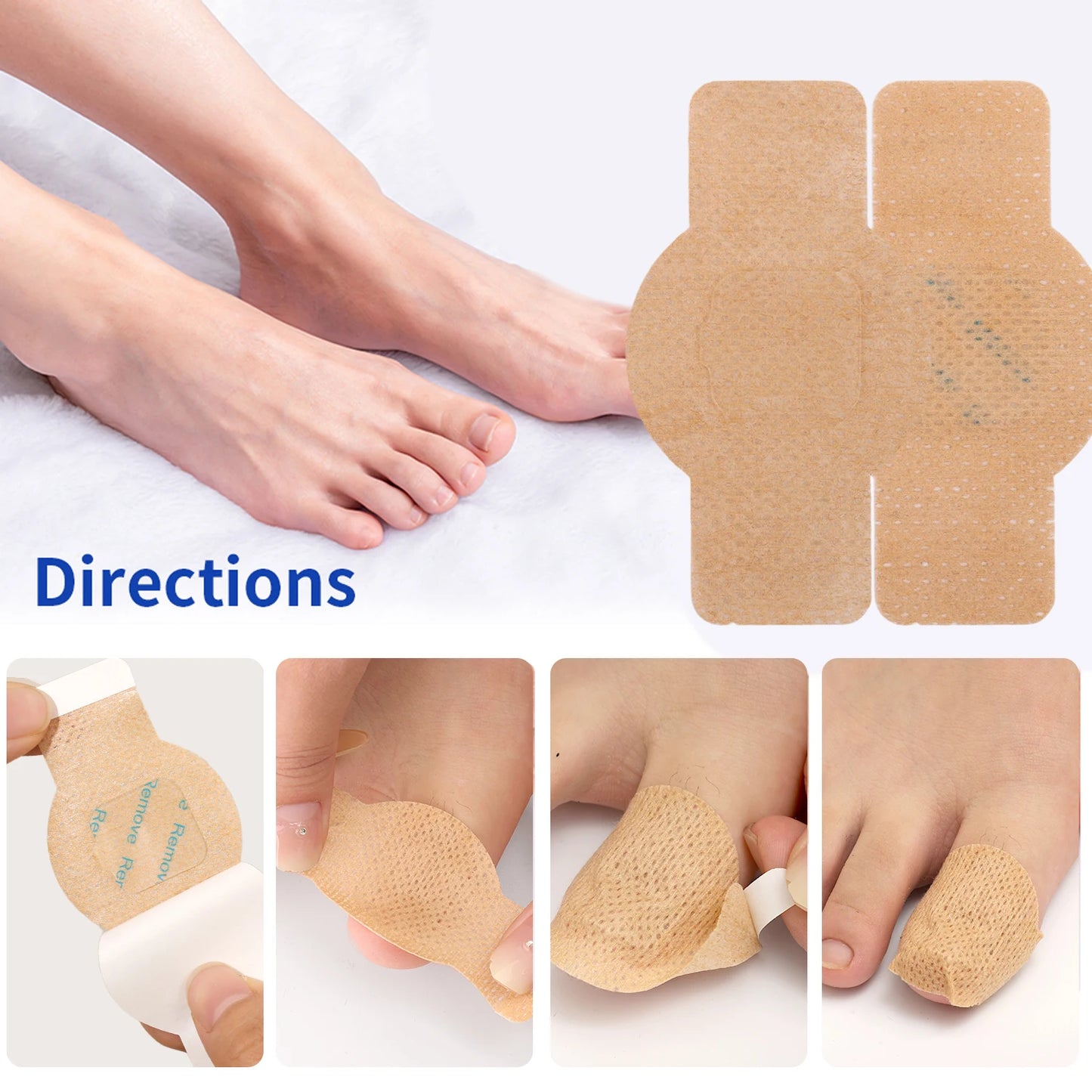 21pcs Nail Fungus Patch Waterproof Nail Repair Patch Ingrown Correction Sticker Damaged Nail Gray Care Patch Feet Care Tools