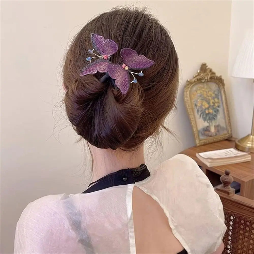 Elegant Flower Hair Clip Lazy Hair Curler Hair Iron Twist Hairstyle Bun Non-slip Flexible Hair Bun Roller Hair Styling Tool