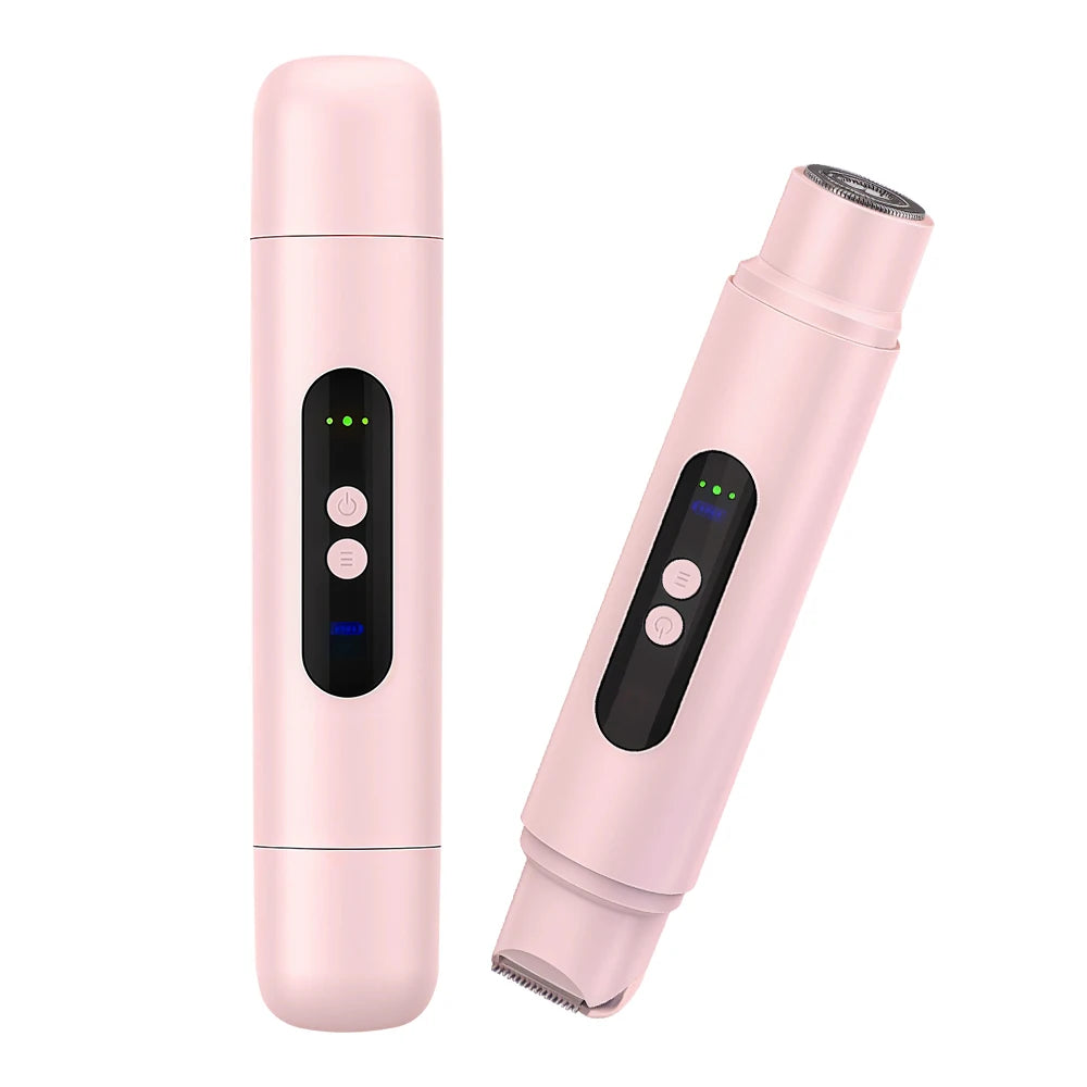 2 in 1 Dual-Head Women Electric Razors Painless Bikini Trimmer Legs Hair Trimmer Wet Dry Use Body Hair Remover Waterproof