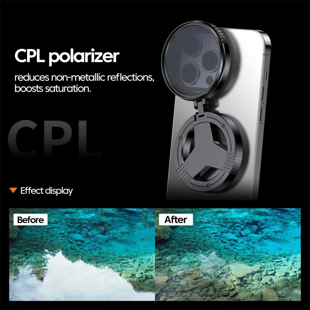 Magnetic Holder Universal 52MM CPL Filter Circular Phone Camera Lens Polarizer Filter Lens for Magsafe Phone