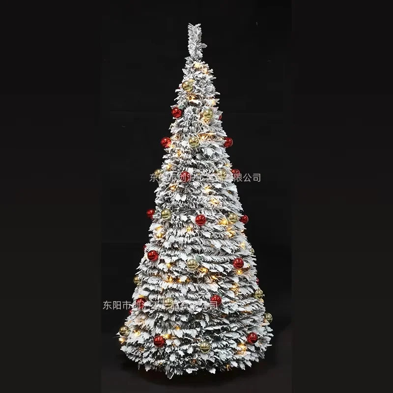 1.2m-2.1m Foldable Pre-Decorated Christmas Tree Pop-Up Festive Decoration Home Decor Portable Christmas Tree