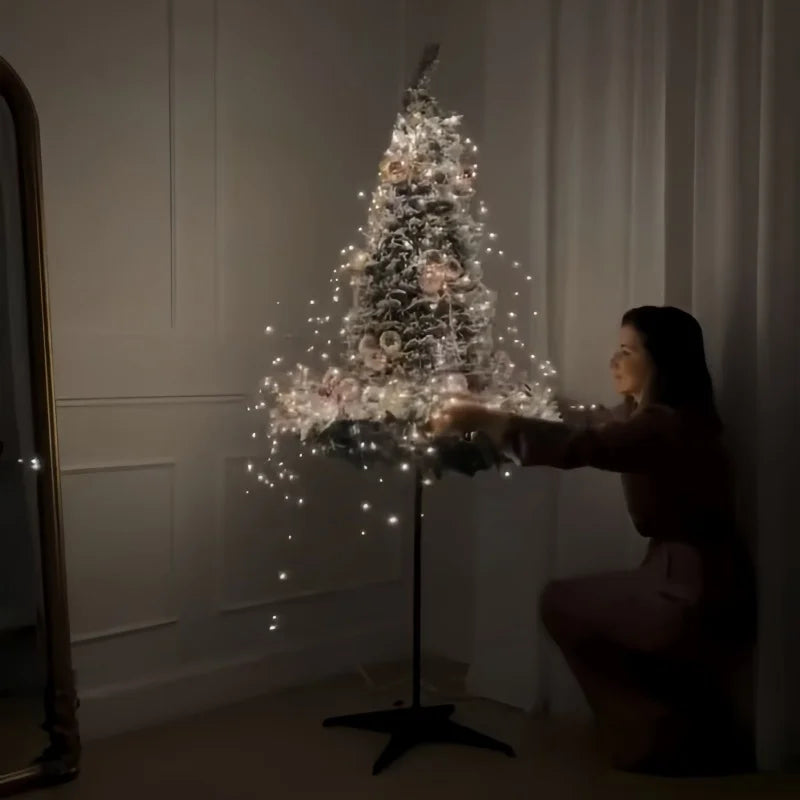 1.2m-2.1m Foldable Pre-Decorated Christmas Tree Pop-Up Festive Decoration Home Decor Portable Christmas Tree