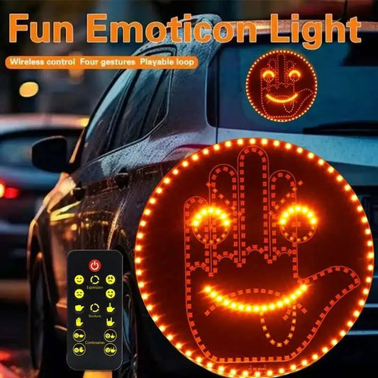 Creative Fun Three Models Lamp Car Interior Rear Windshield LED Hand Gesture Middle Finger Sign Warning Brake Light