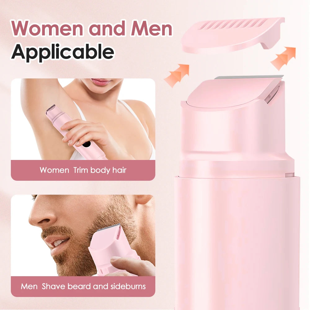2 in 1 Dual-Head Women Electric Razors Painless Bikini Trimmer Legs Hair Trimmer Wet Dry Use Body Hair Remover Waterproof