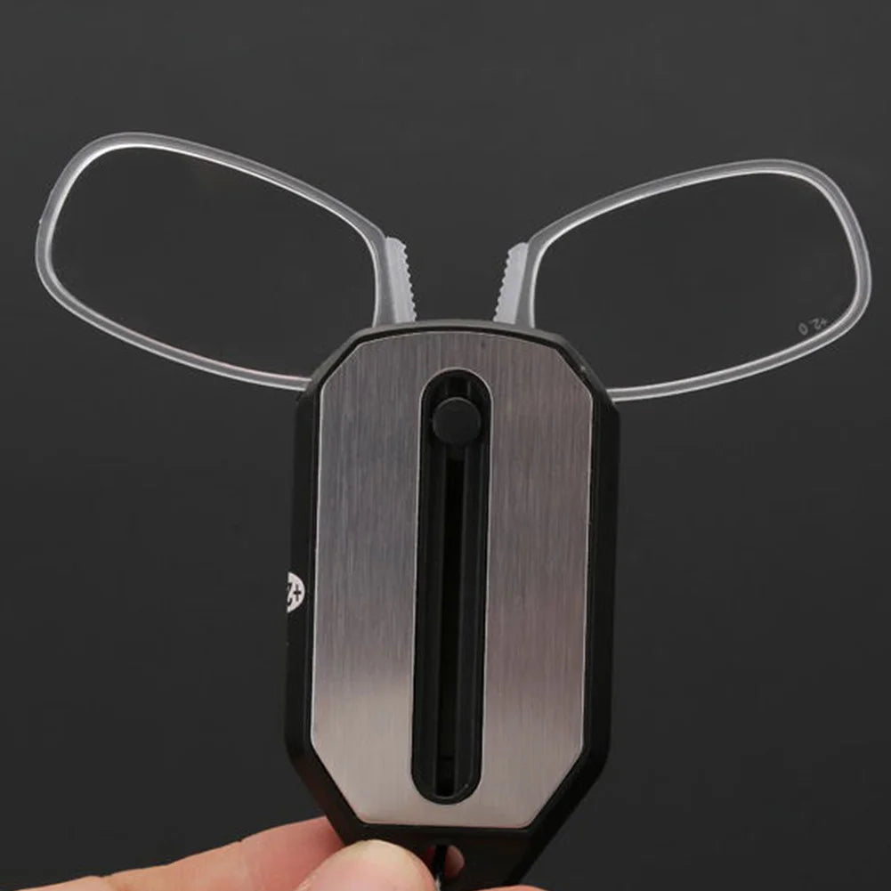 Nose Clip-on Reading Glasses Folding Legless Ultralight Keychain Glasses Men Women Mini Portable Presbyopic Glasses +1.0 To +4.0