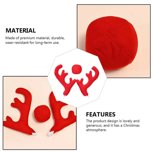 1 set 1 Set Of Antler Ornaments Christmas Decors For Accessory Xmas Adornments Car Decorative Antlers Auto Decoration Car Decor