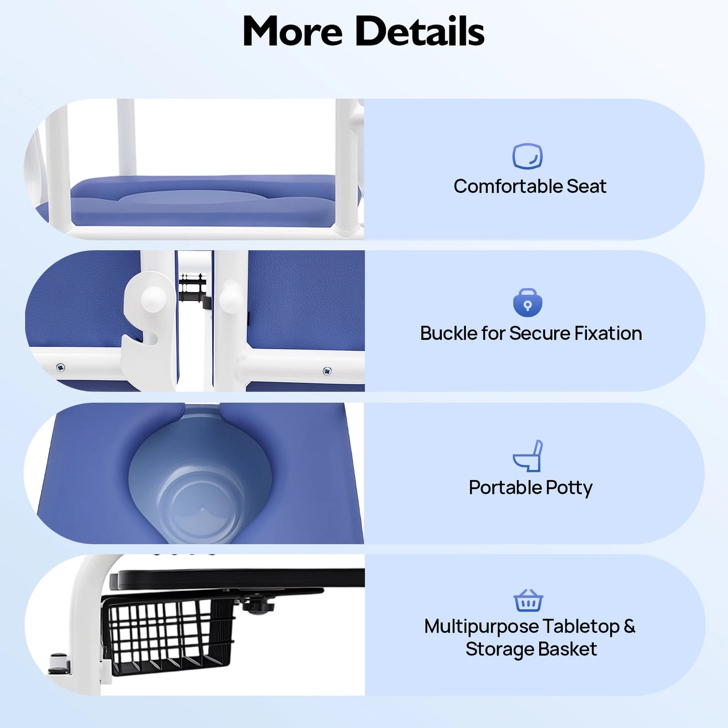 Hydraulic Patient Lift Bath Commode Transfer Chair with Adjustable Height Soft Detachable Cushion Portable for Home Patient Car