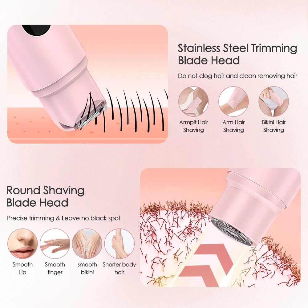 2 in 1 Dual-Head Women Electric Razors Painless Bikini Trimmer Legs Hair Trimmer Wet Dry Use Body Hair Remover Waterproof