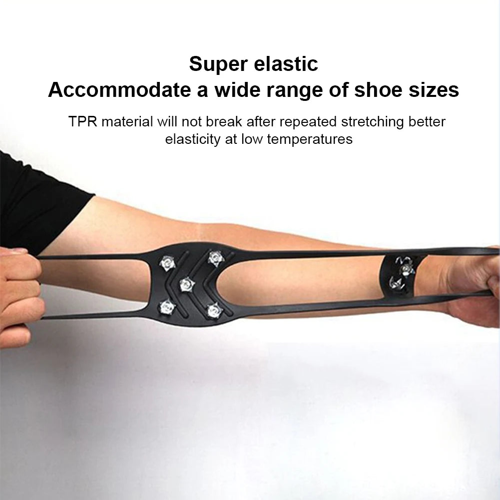 5/8 Teeth Ice Gripper Spike for Shoes Winter Outdoor Anti-Slip Hiking Mountain Climbing Ice Snow Crampons Anti-slip Shoe Covers