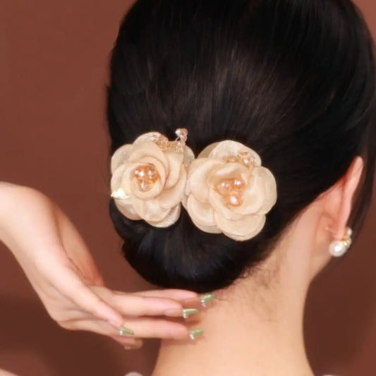 Elegant Flower Hair Clip Lazy Hair Curler Hair Iron Twist Hairstyle Bun Non-slip Flexible Hair Bun Roller Hair Styling Tool