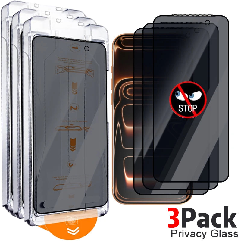 1/2/3Pack Easy Install Anti-spy Tempered Glass for IPhone 17 Pro Max/17 Pro/17 Air/17 Anti-peep Privacy Screen Protectors Film