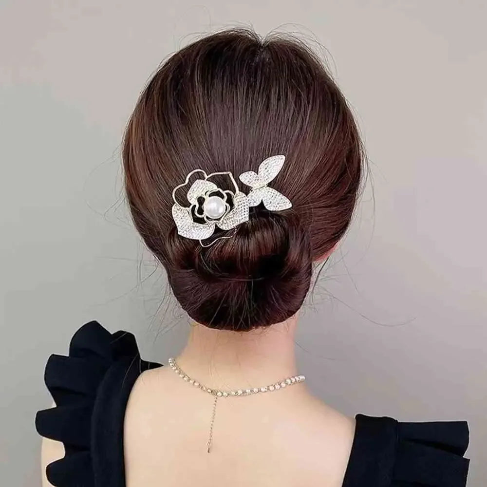 Elegant Flower Hair Clip Lazy Hair Curler Hair Iron Twist Hairstyle Bun Non-slip Flexible Hair Bun Roller Hair Styling Tool