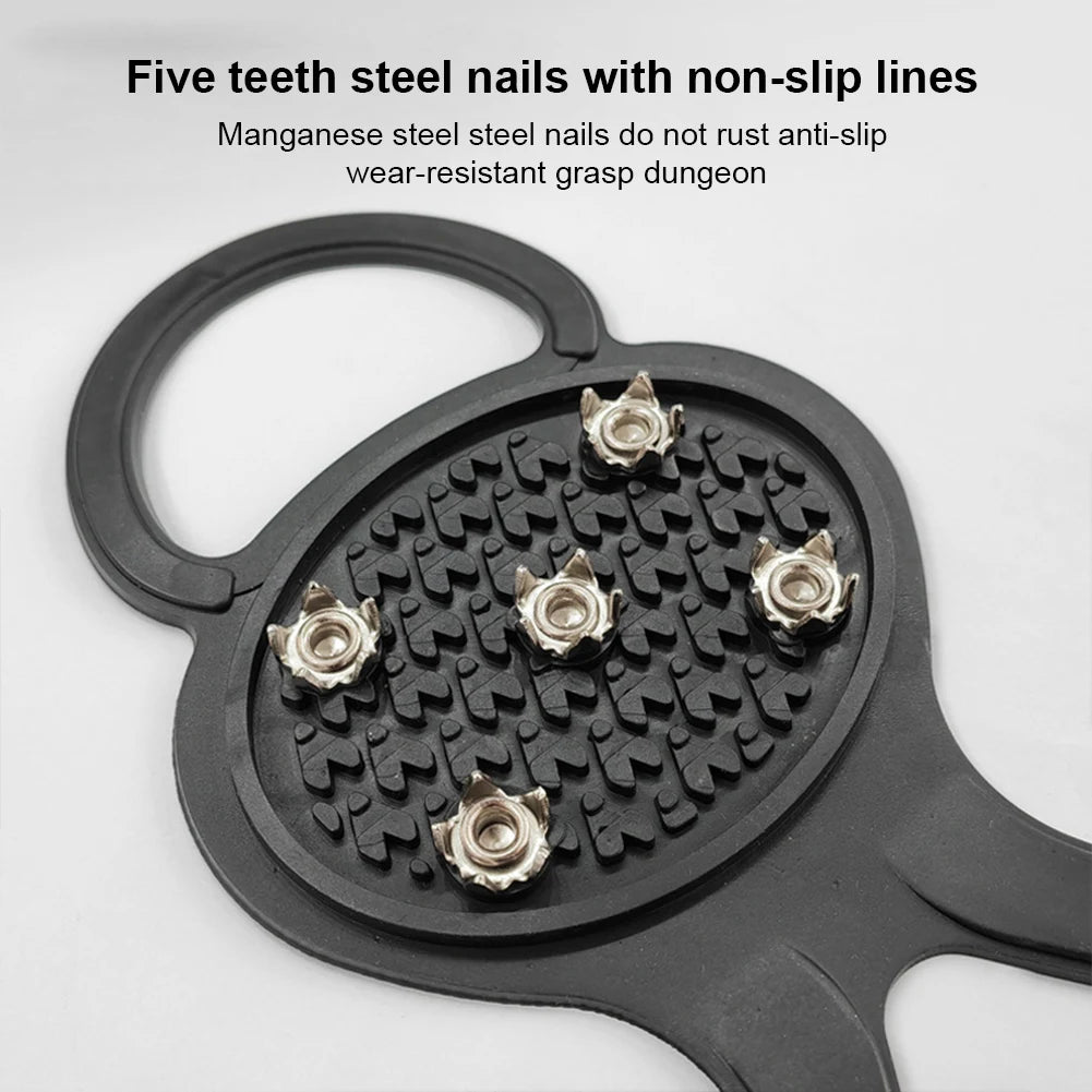 5/8 Teeth Ice Gripper Spike for Shoes Winter Outdoor Anti-Slip Hiking Mountain Climbing Ice Snow Crampons Anti-slip Shoe Covers