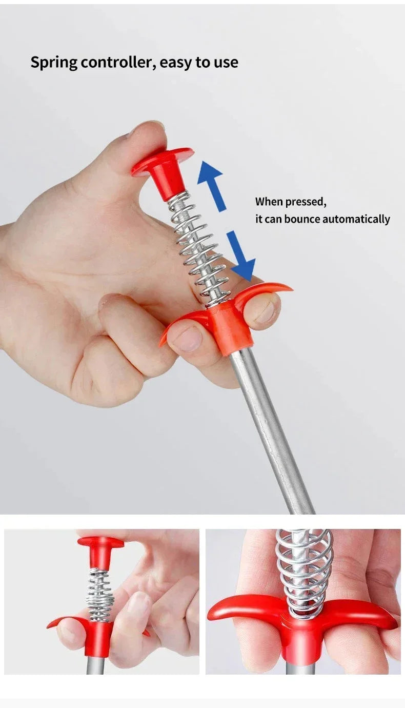 60cm Spring Pipe Dredging Tools, Drain Snake, Drain Cleaner Sticks Clog Remover Cleaning Household