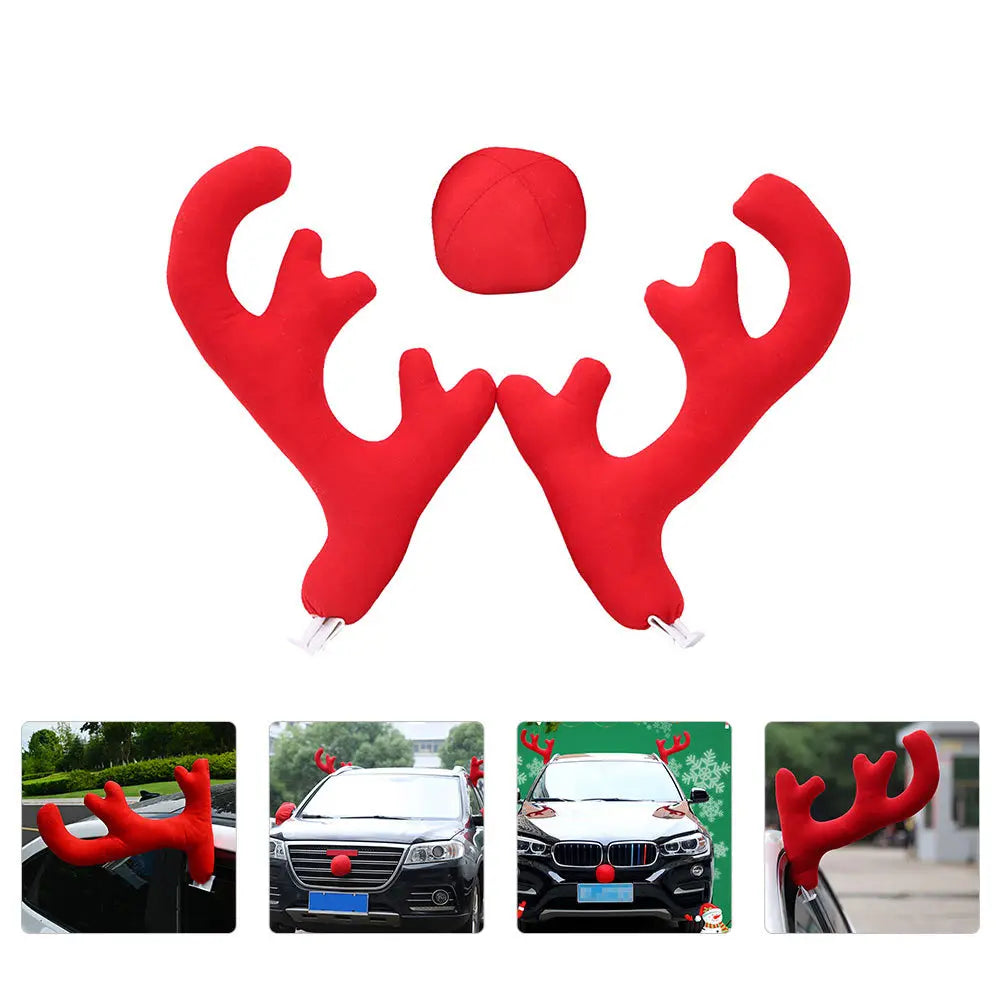 1 set 1 Set Of Antler Ornaments Christmas Decors For Accessory Xmas Adornments Car Decorative Antlers Auto Decoration Car Decor