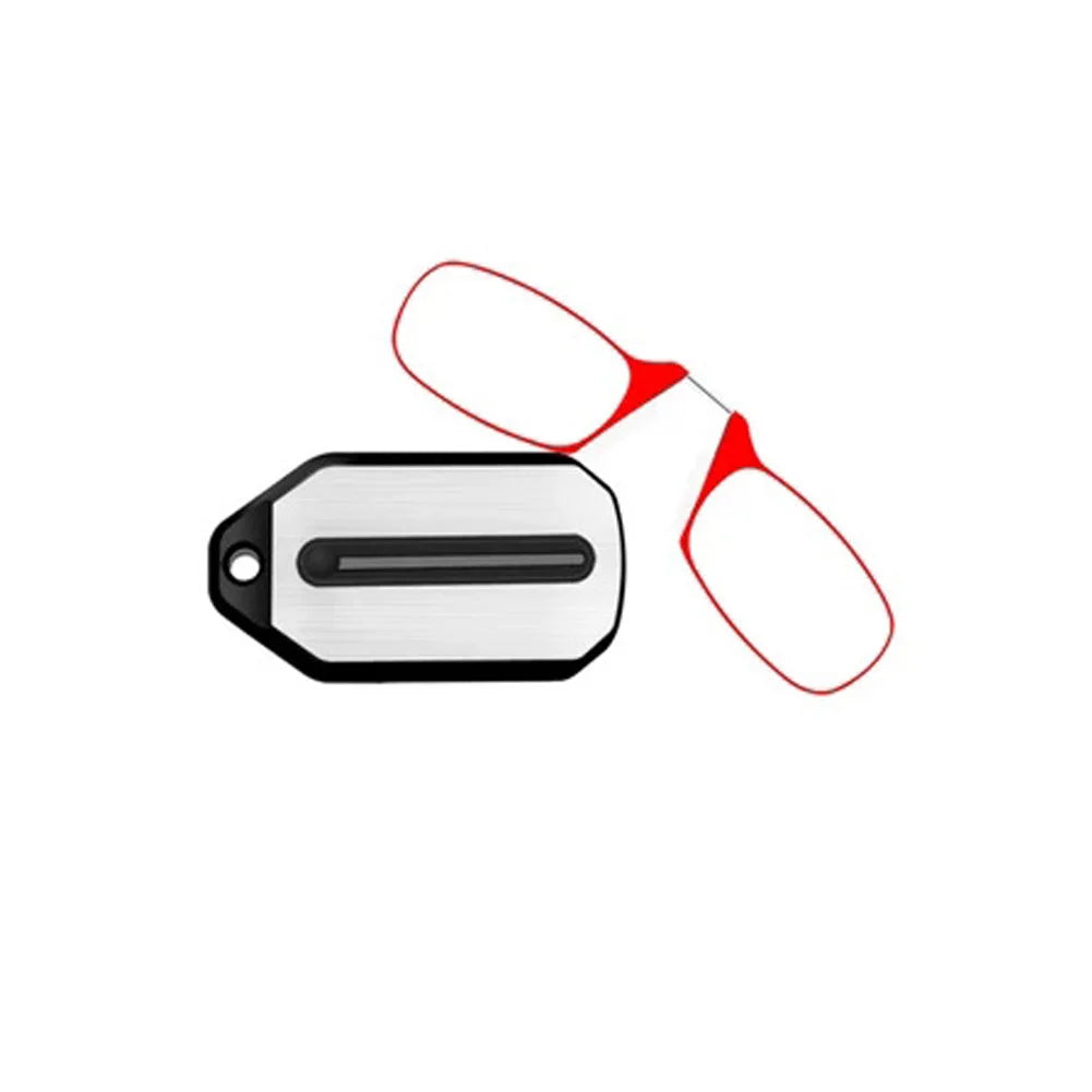 Nose Clip-on Reading Glasses Folding Legless Ultralight Keychain Glasses Men Women Mini Portable Presbyopic Glasses +1.0 To +4.0