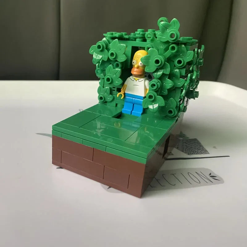 227pcs MOC Building Block Homer Backing Into the Bushes Technology Bricks Birthday Christmas Holiday DIY Gifts Parties gift