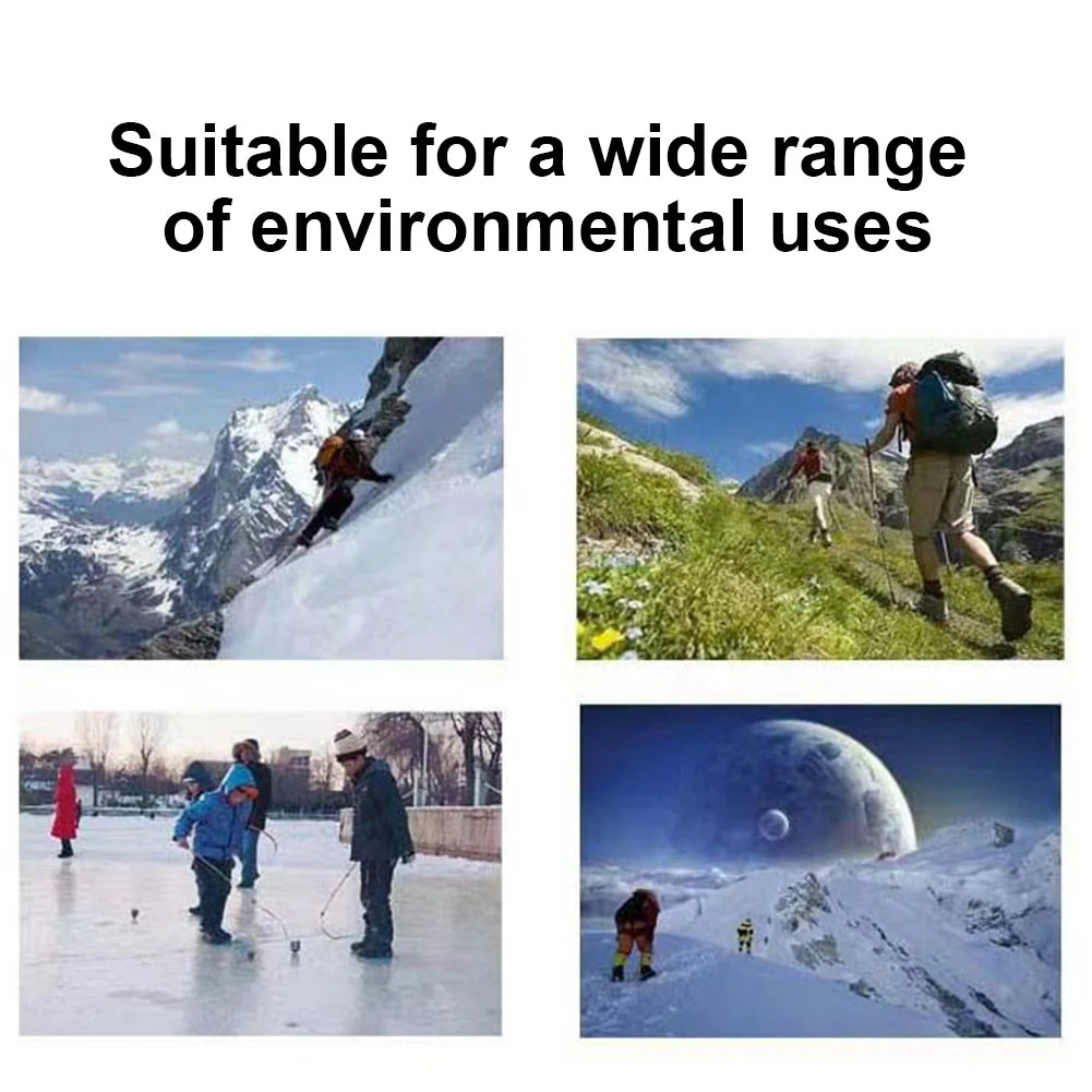 5/8 Teeth Ice Gripper Spike for Shoes Winter Outdoor Anti-Slip Hiking Mountain Climbing Ice Snow Crampons Anti-slip Shoe Covers