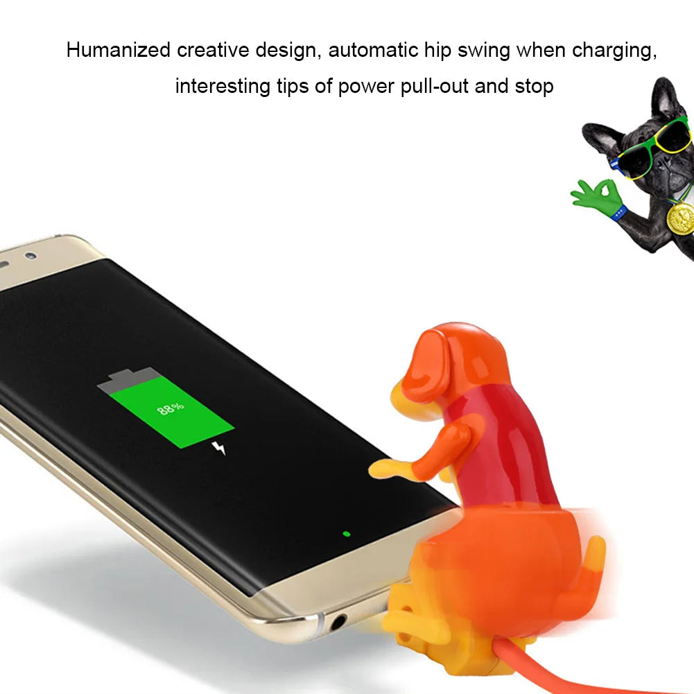 Funny Humping Dog Fast Charger Micro USB/IOS/Type-C Charging Data Cable for Apple Android Phone Charger Line Decompression Toys
