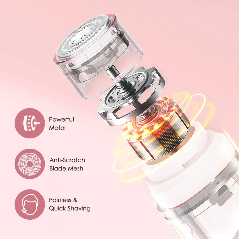 2 in 1 Dual-Head Women Electric Razors Painless Bikini Trimmer Legs Hair Trimmer Wet Dry Use Body Hair Remover Waterproof