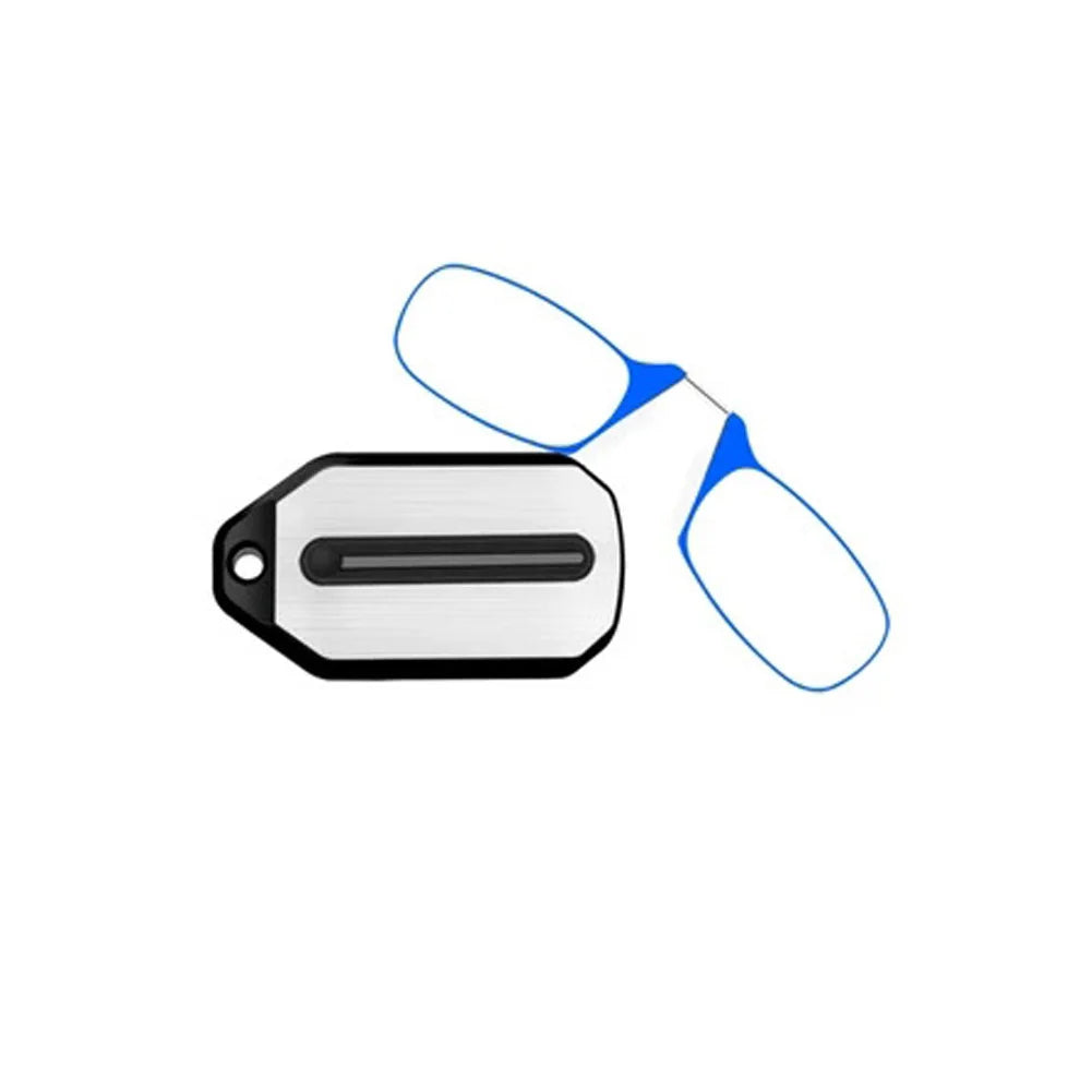 Nose Clip-on Reading Glasses Folding Legless Ultralight Keychain Glasses Men Women Mini Portable Presbyopic Glasses +1.0 To +4.0