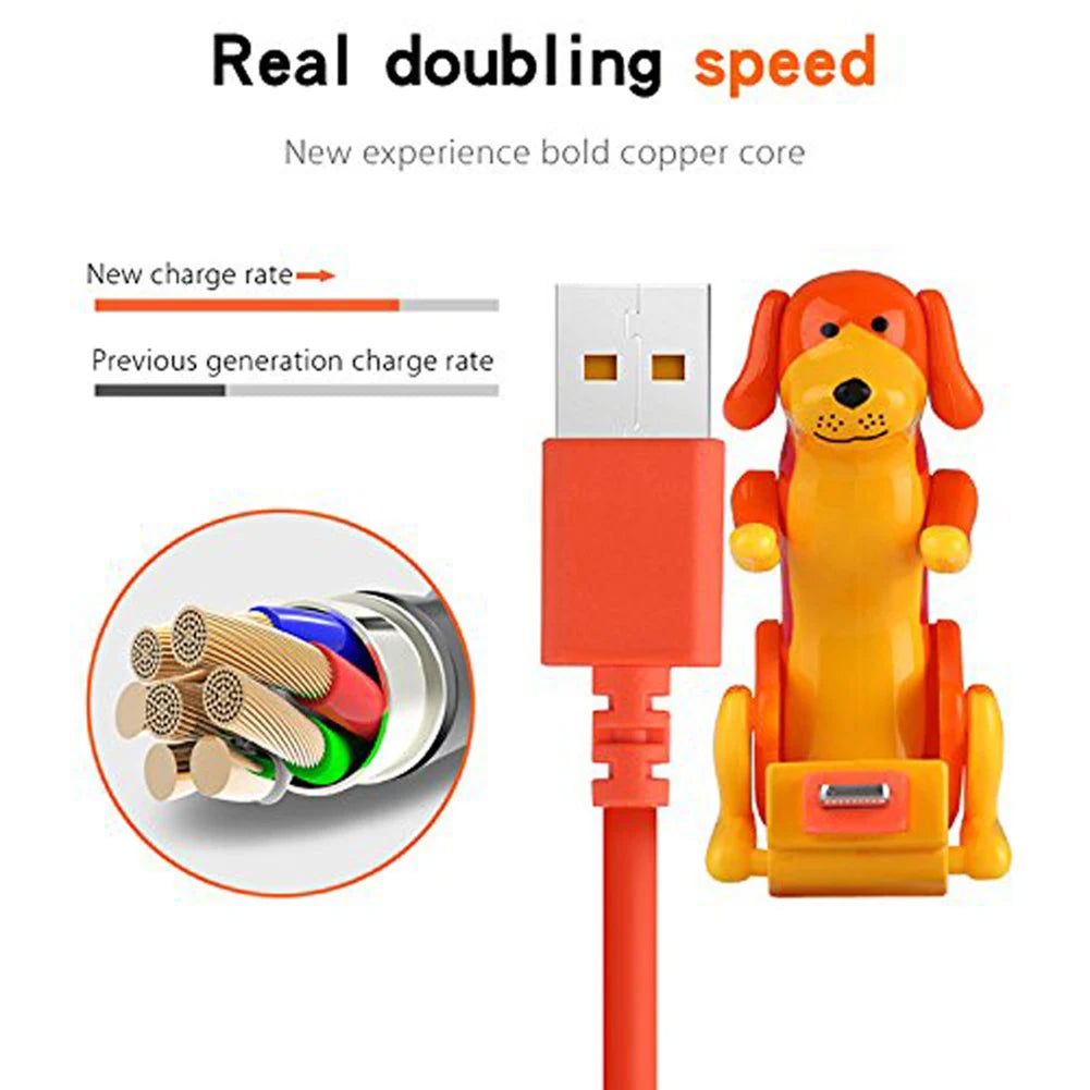 Funny Humping Dog Fast Charger Micro USB/IOS/Type-C Charging Data Cable for Apple Android Phone Charger Line Decompression Toys