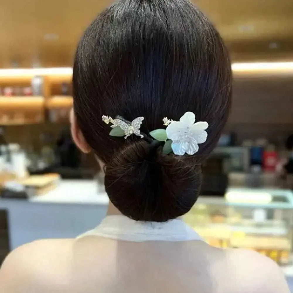Elegant Flower Hair Clip Lazy Hair Curler Hair Iron Twist Hairstyle Bun Non-slip Flexible Hair Bun Roller Hair Styling Tool