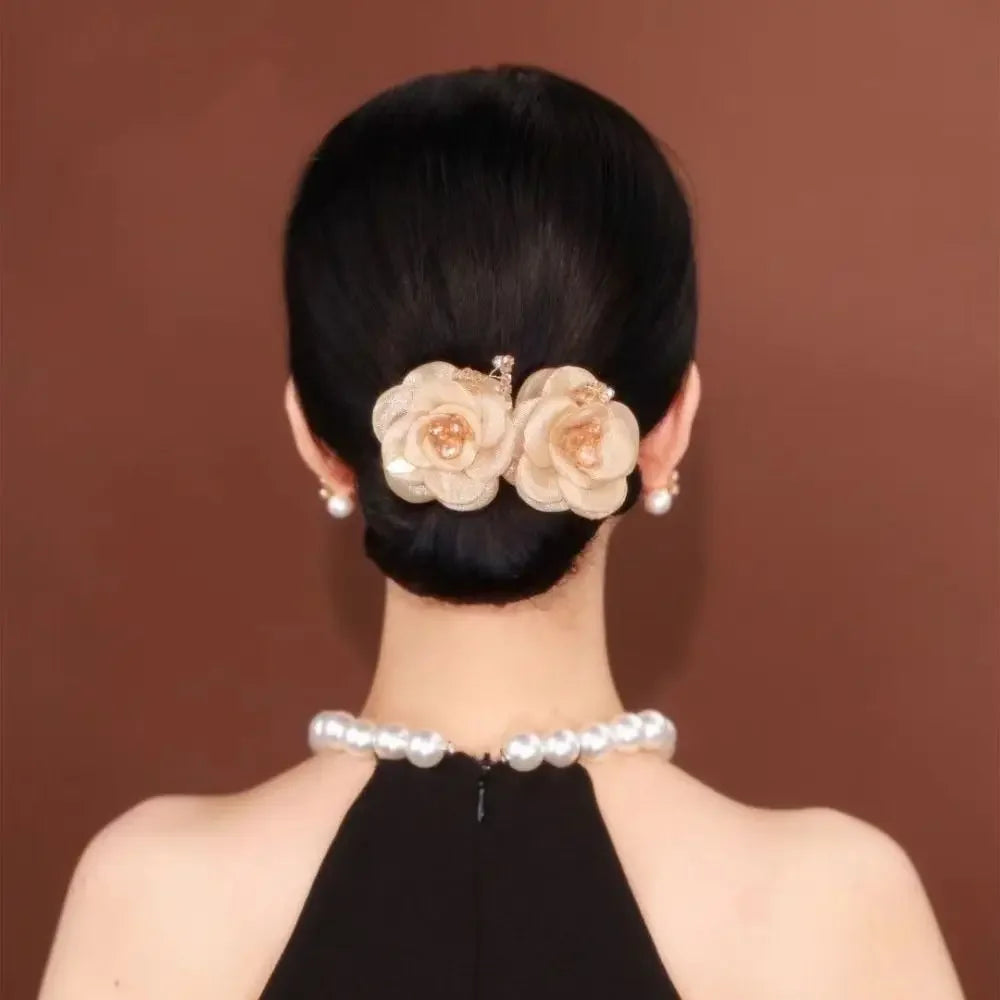 Elegant Flower Hair Clip Lazy Hair Curler Hair Iron Twist Hairstyle Bun Non-slip Flexible Hair Bun Roller Hair Styling Tool