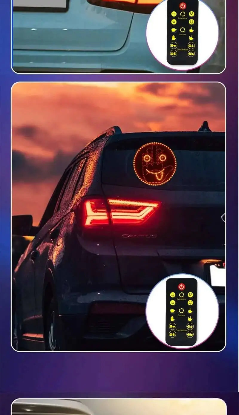 Creative Fun Three Models Lamp Car Interior Rear Windshield LED Hand Gesture Middle Finger Sign Warning Brake Light