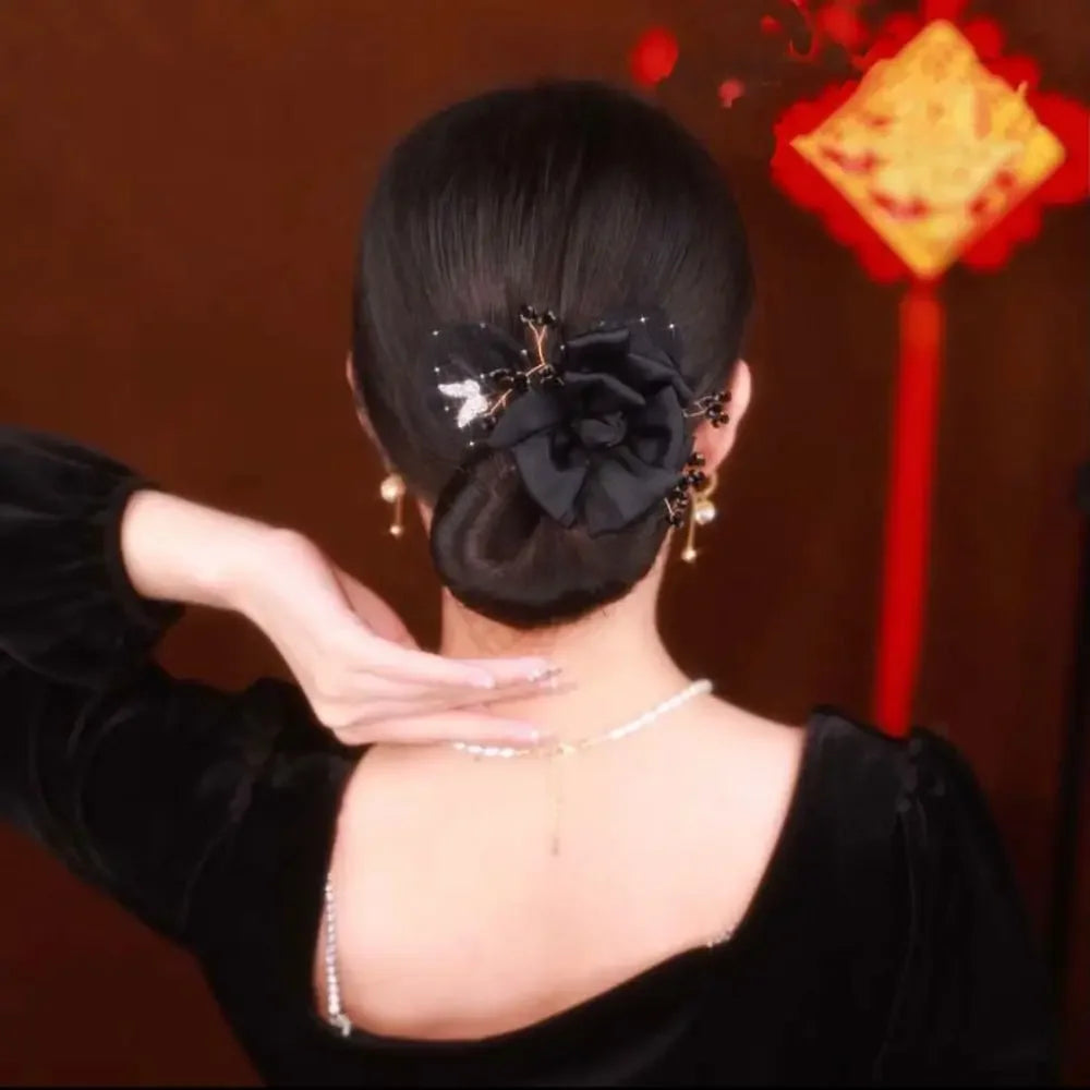 Elegant Flower Hair Clip Lazy Hair Curler Hair Iron Twist Hairstyle Bun Non-slip Flexible Hair Bun Roller Hair Styling Tool